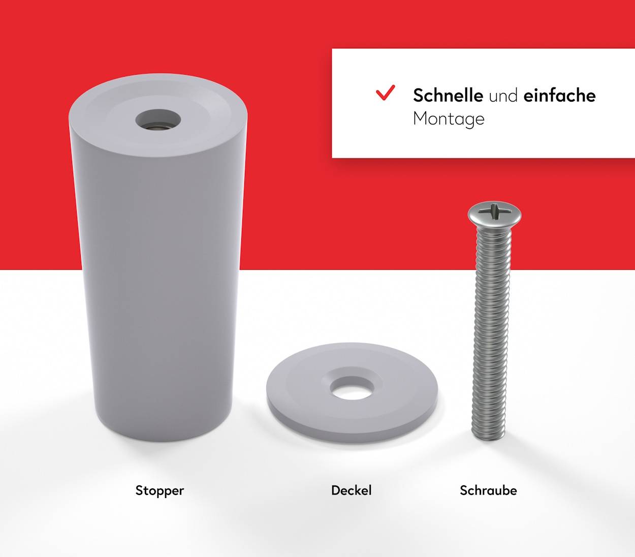 BAUHELD Rollladenstopper 40mm Hellgrau Offen 8 Stück