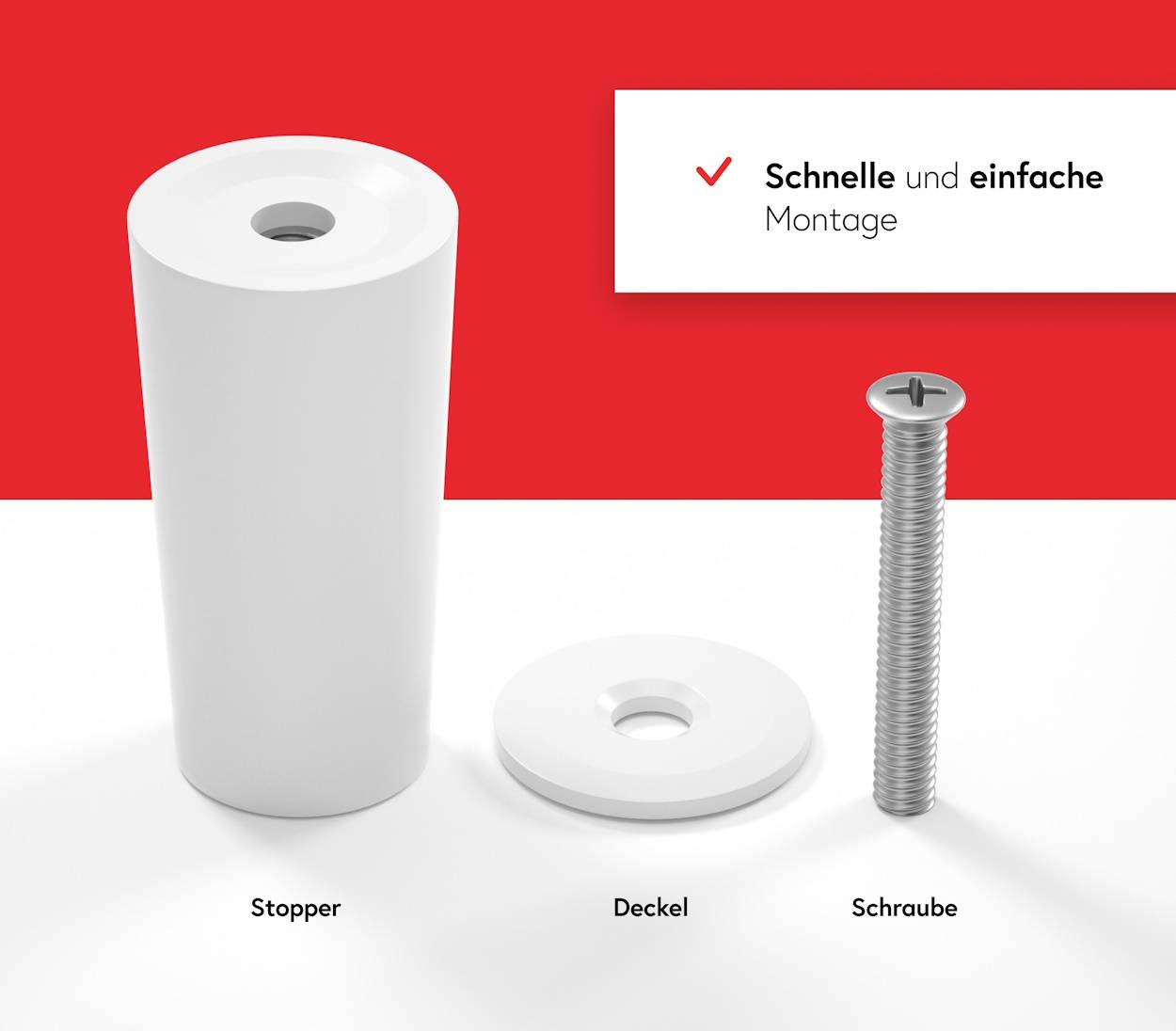 BAUHELD Rollladenstopper 40mm Weiß Offen 8 Stück