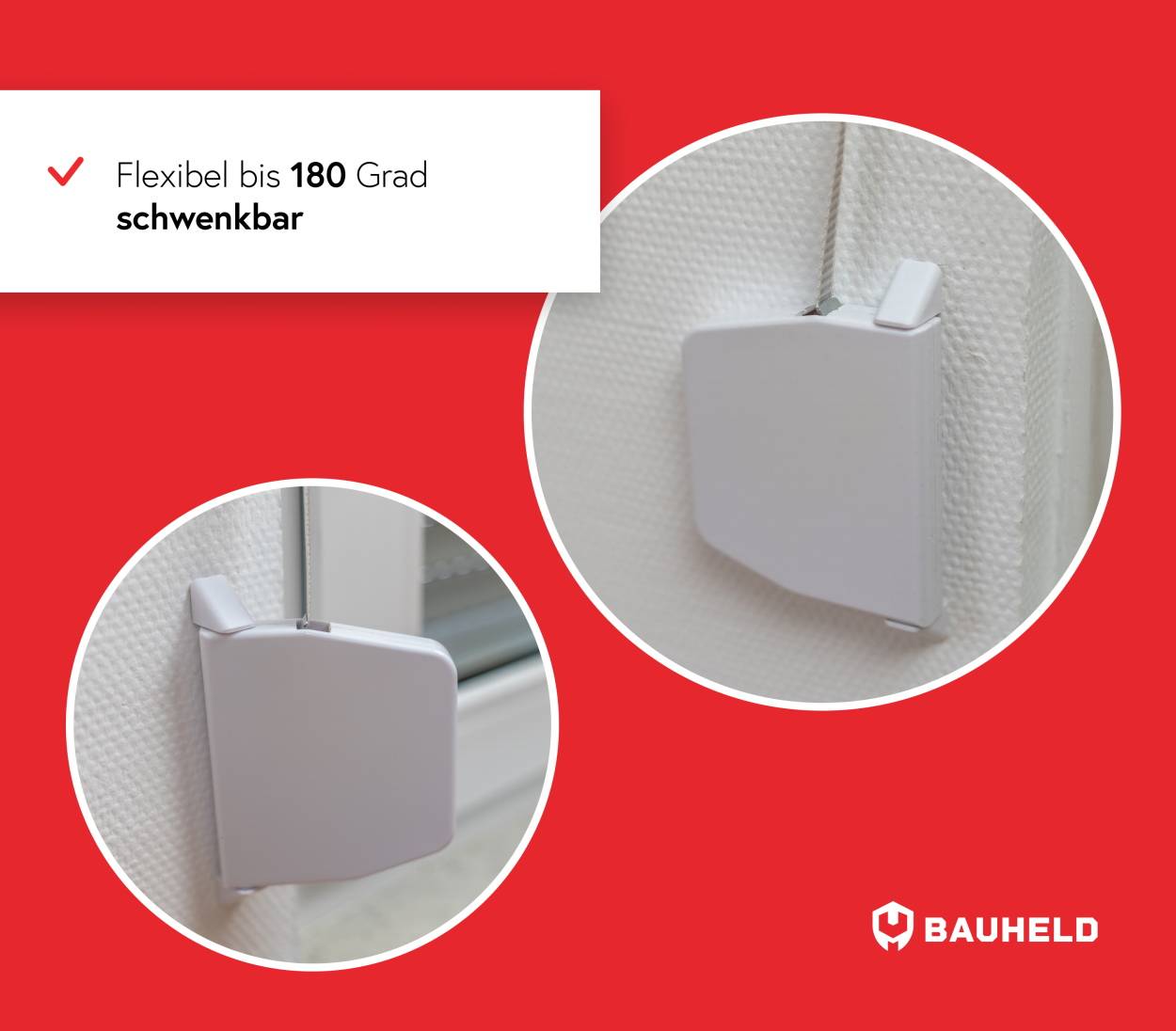 BAUHELD Rollladen Gurtwickler Aufputz 14mm Mini mit Einfädelautomatik Weiß