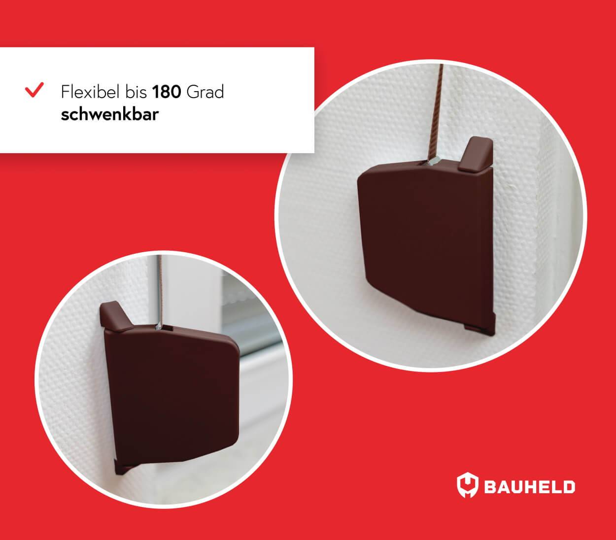 BAUHELD Rollladen Gurtwickler Aufputz 23mm Maxi mit Einfädelautomatik Braun