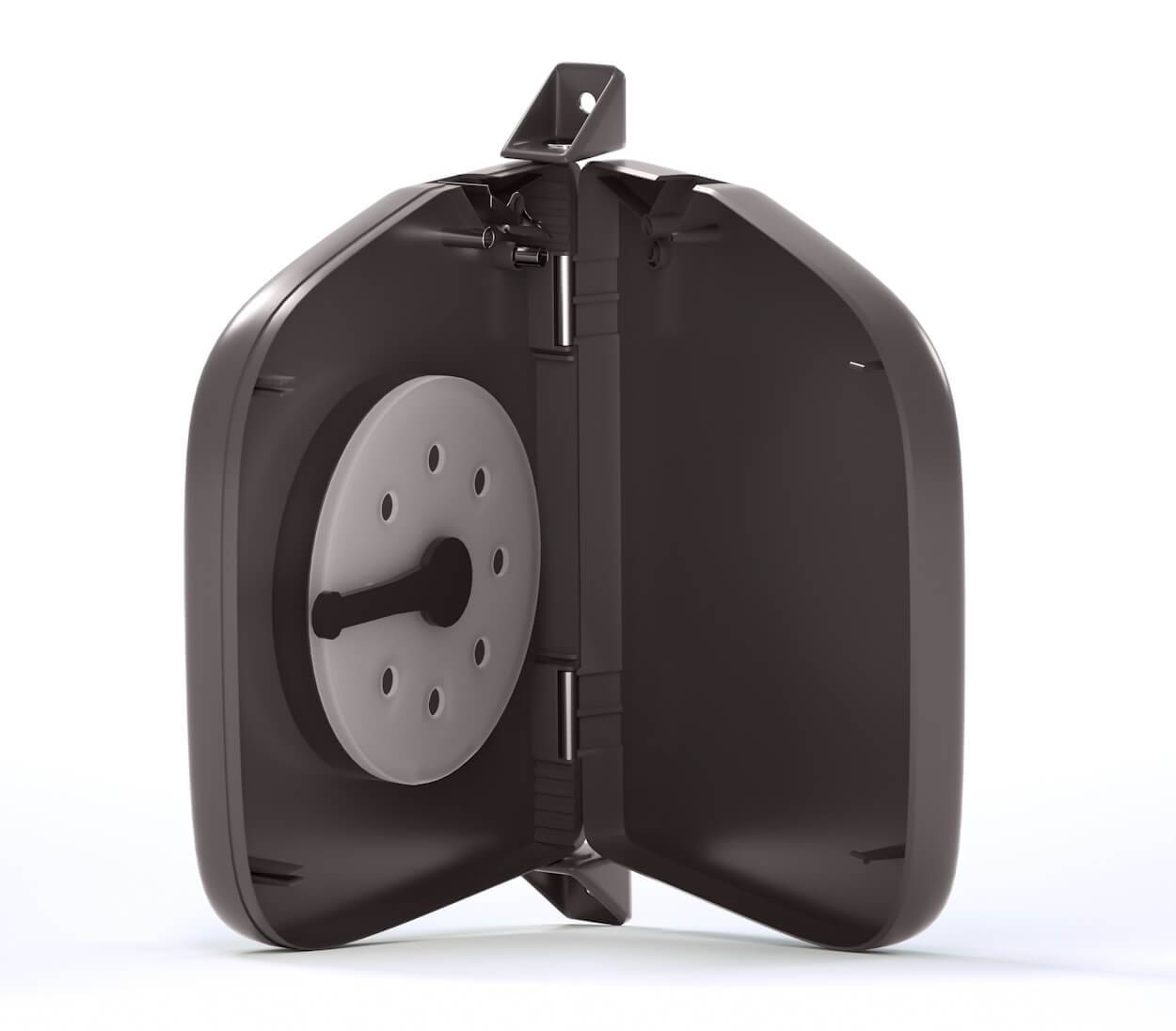 BAUHELD Rollladen Gurtwickler Aufputz 14mm Mini Aufklappbar mit Kunststofftrommel Braun