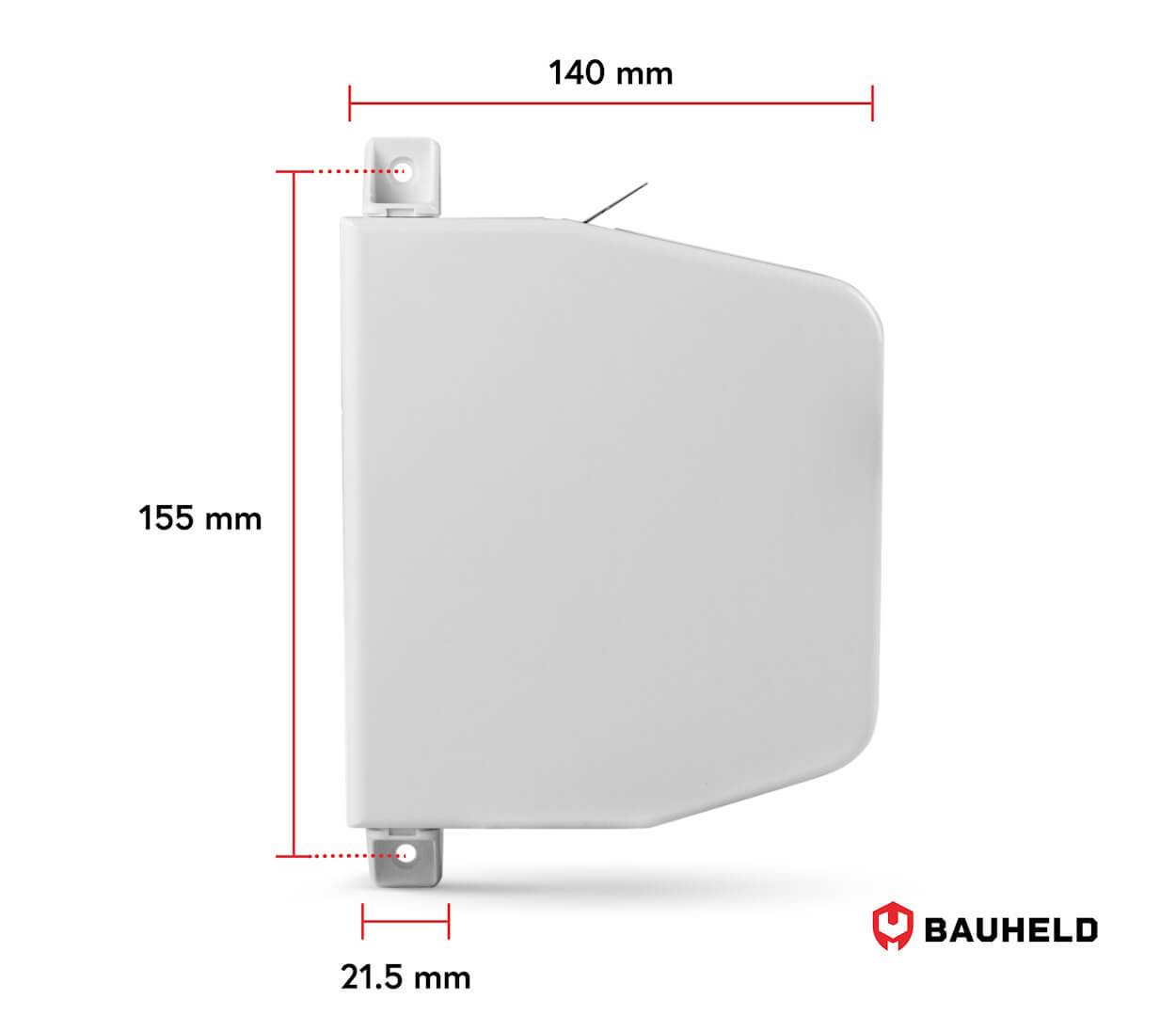 BAUHELD Rollladen Gurtwickler Aufputz 14mm Mini Aufklappbar mit Kunststofftrommel Weiß