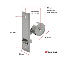 BAUHELD Rollladen Gurtwickler Unterputz 105mm Maxi Mit Abdeckplatte BAUHELD Rollladen Gurtwickler Unterputz 105mm Maxi Mit Abdeckplatte