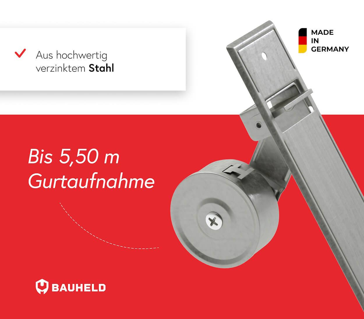 BAUHELD Rollladen Gurtwickler Unterputz 105mm Maxi Ohne Abdeckplatte