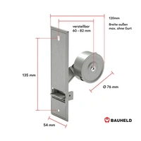 BAUHELD Rollladen Gurtwickler Unterputz 135mm Maxi Ohne Abdeckplatte BAUHELD Rollladen Gurtwickler Unterputz 135mm Maxi Ohne Abdeckplatte