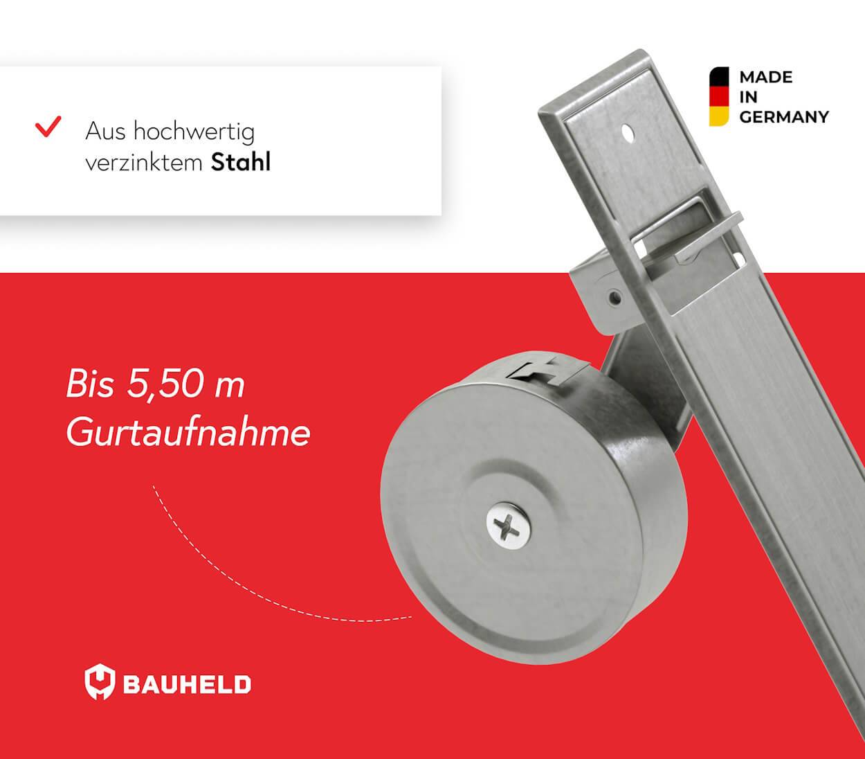 BAUHELD Rollladen Gurtwickler Unterputz 160mm Maxi Ohne Abdeckplatte