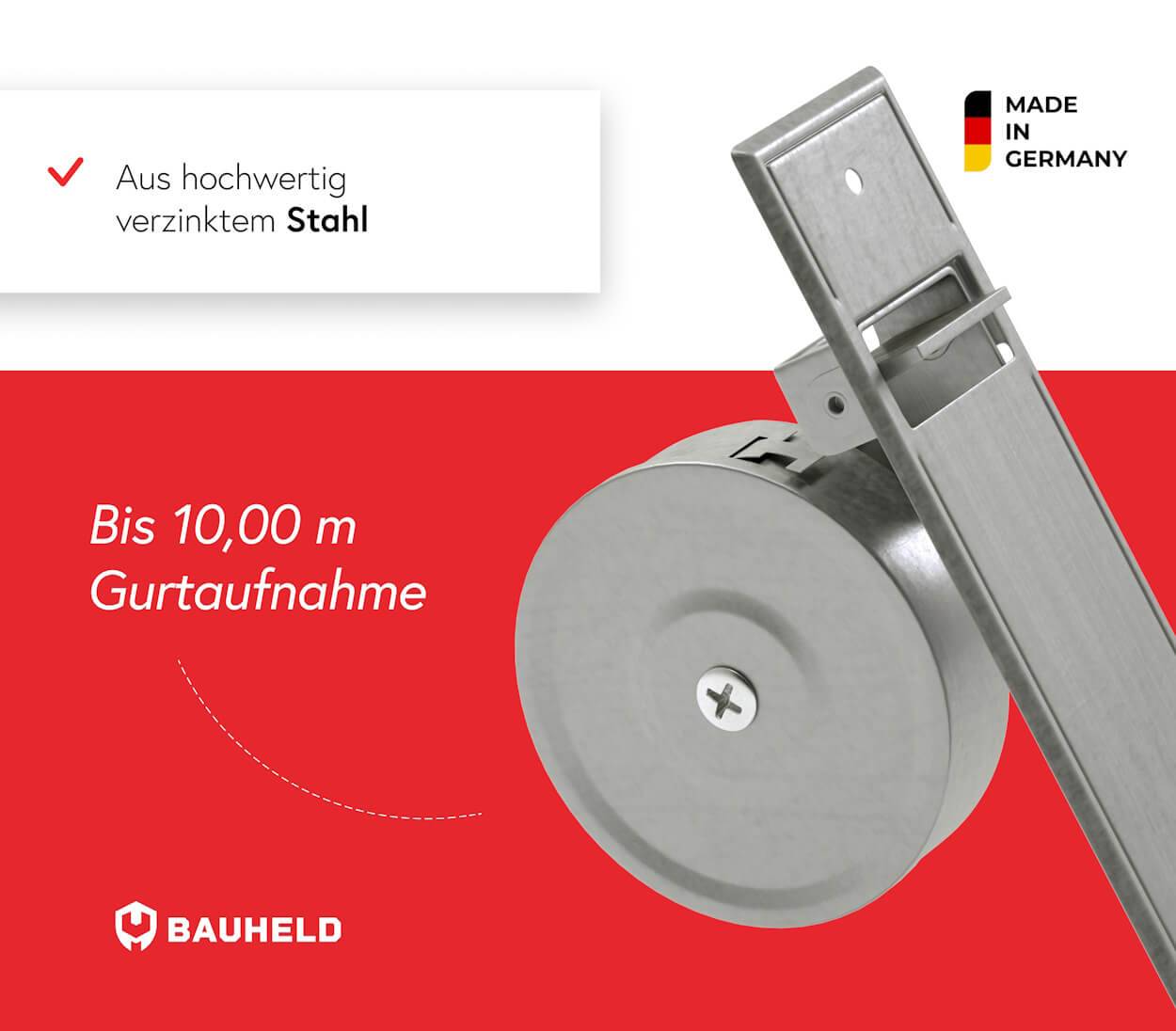 BAUHELD Rollladen Gurtwickler Unterputz 215mm Maxi Ohne Abdeckplatte