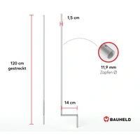 BAUHELD Rollladen Kurbelstange 120cm Weiß BAUHELD Rollladen Kurbelstange 120cm Weiß