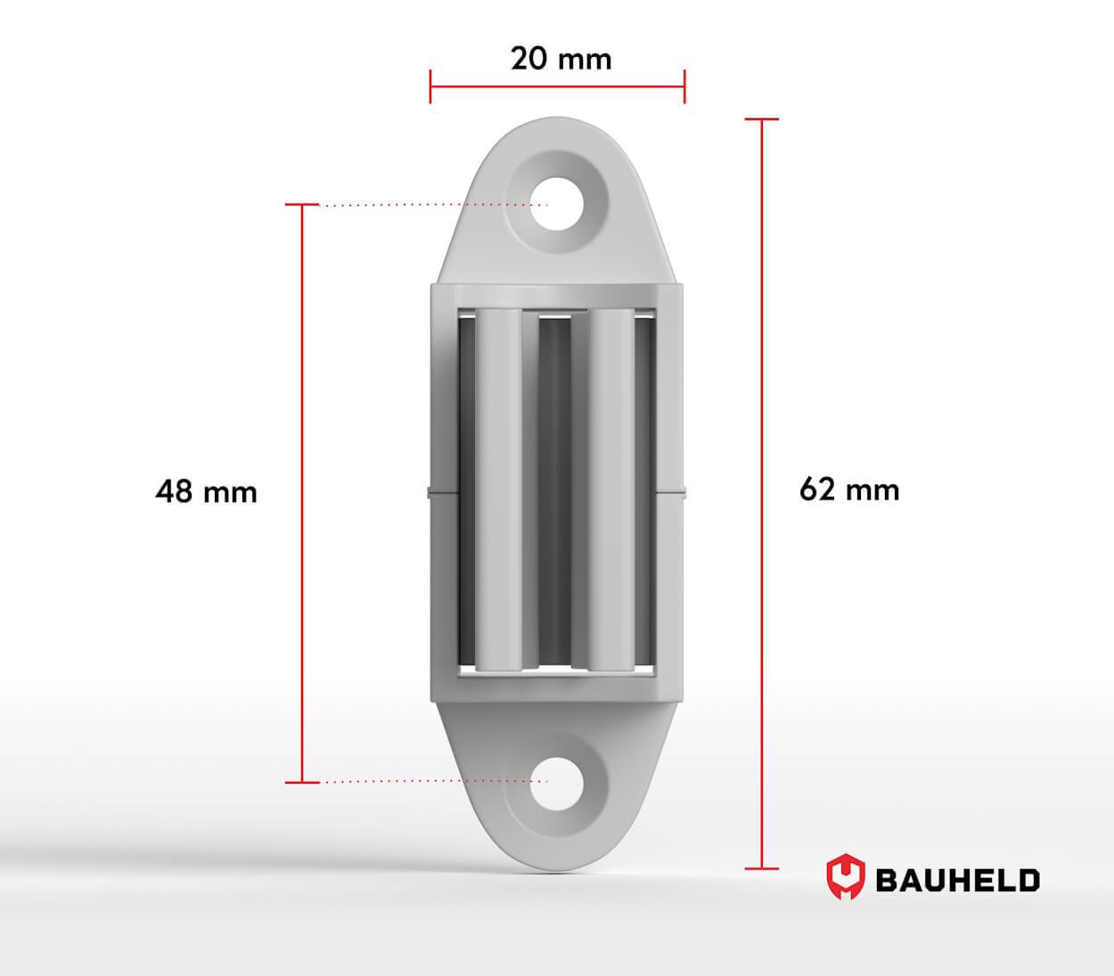 BAUHELD Rollladen Kurbelhalter Höhenverstellbar Grau