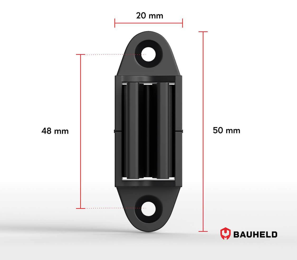 BAUHELD Rollladen Kurbelhalter Höhenverstellbar Schwarz