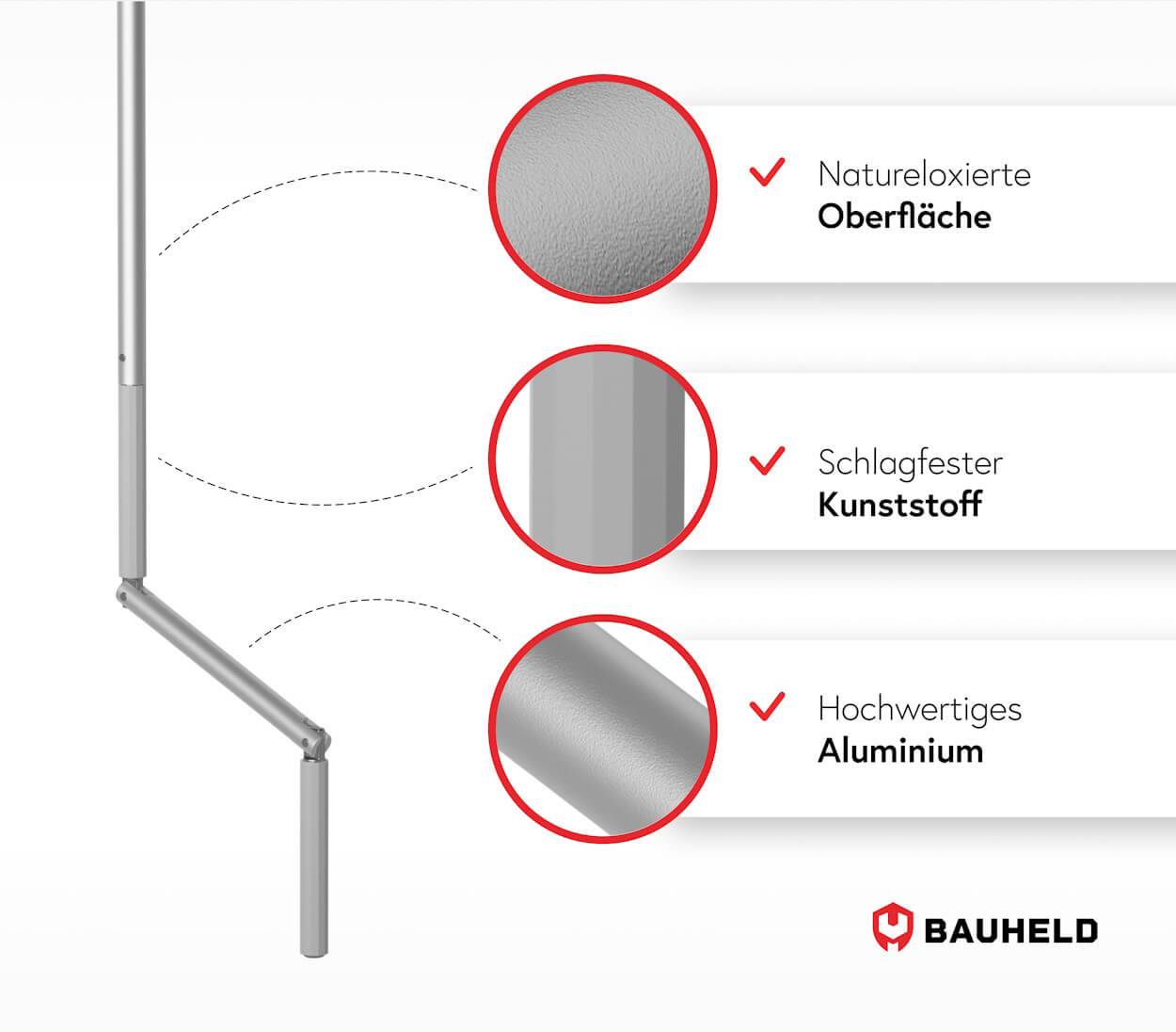 BAUHELD Rollladen Kurbelhalter Magnetisch 25mm Grau
