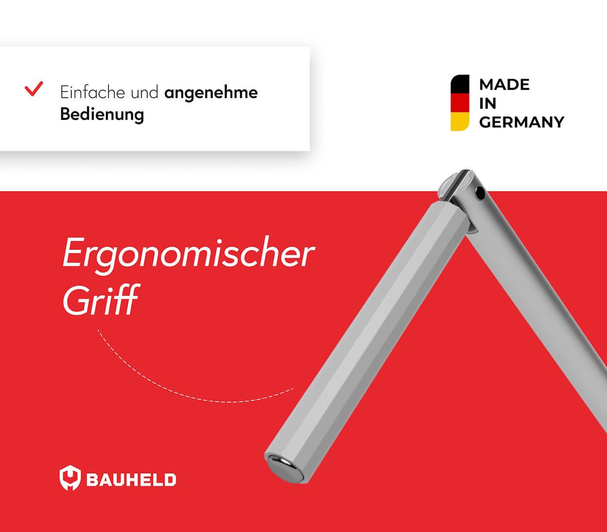 BAUHELD Rollladen Kurbelhalter Magnetisch 25mm Grau