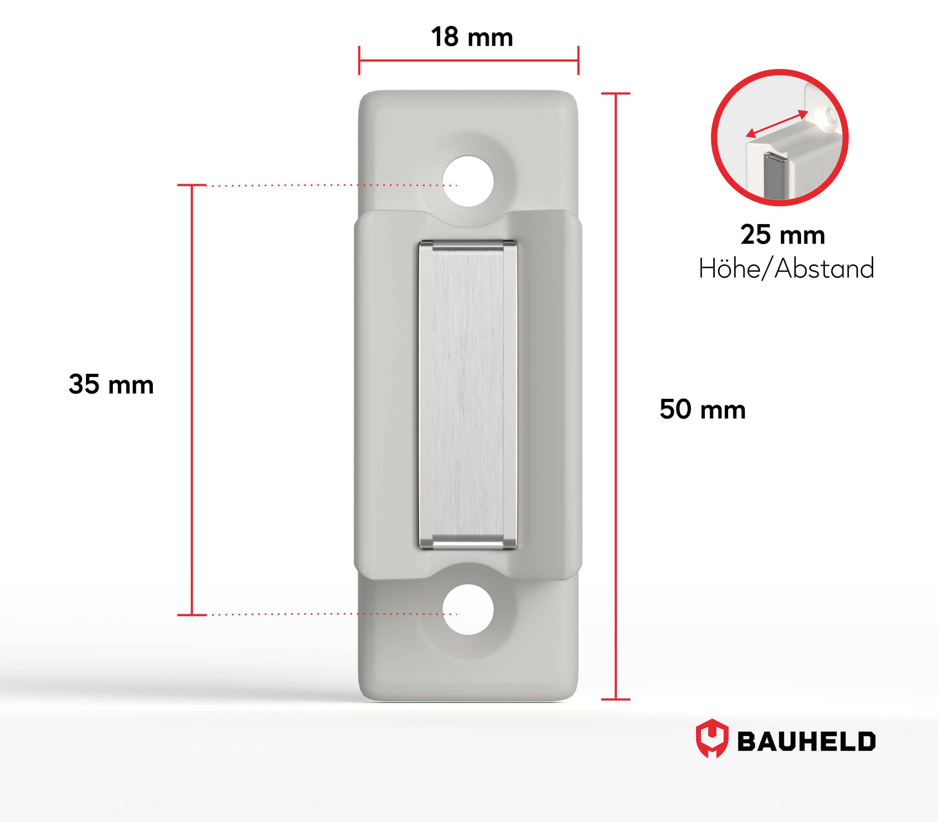 BAUHELD Rollladen Kurbelhalter Magnetisch 25mm Weiß