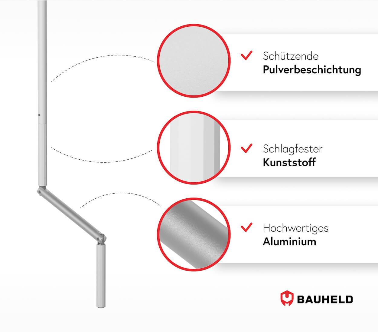 BAUHELD Rollladen Kurbelhalter Magnetisch 35mm Grau