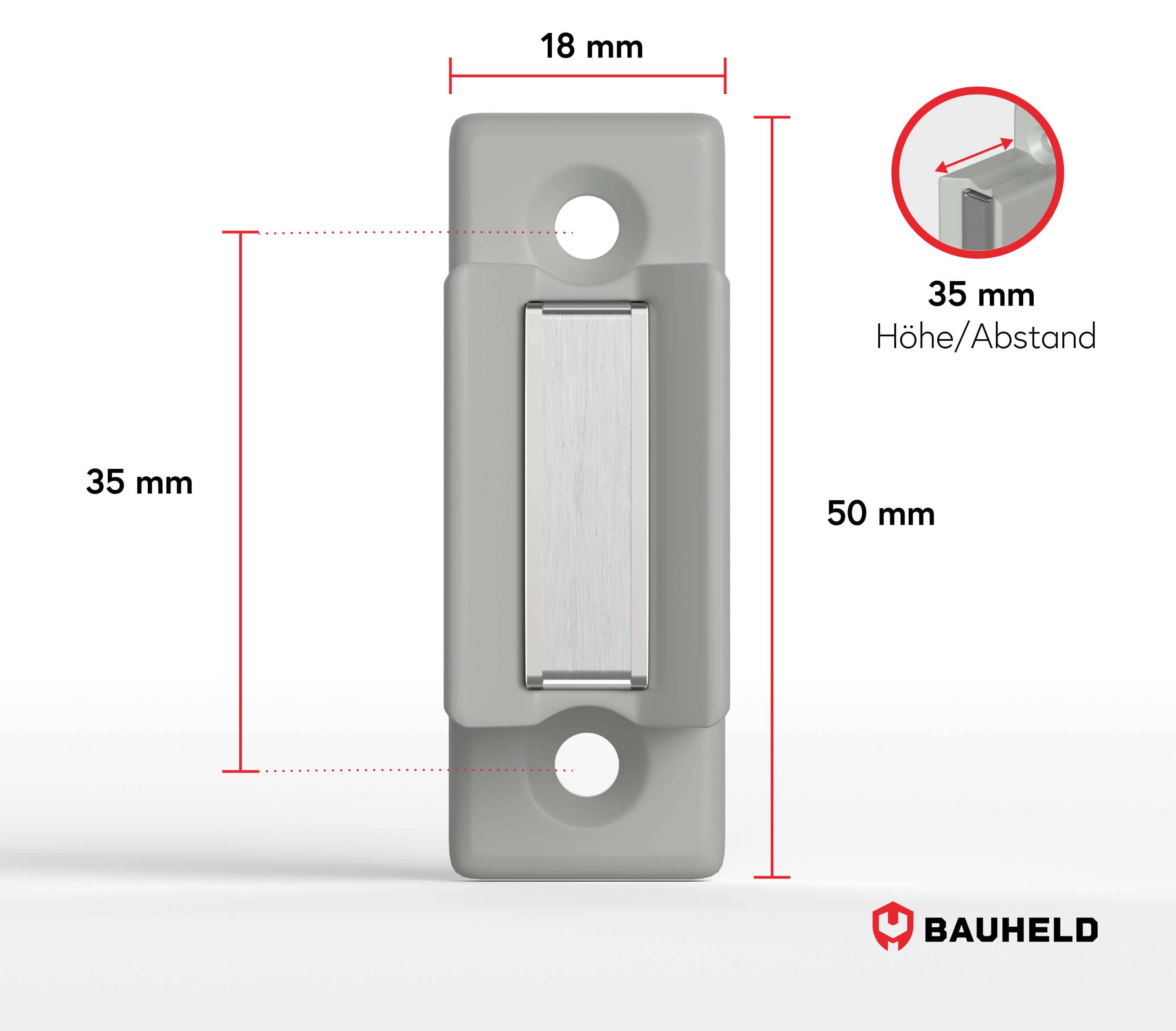 BAUHELD Rollladen Kurbelhalter Magnetisch 35mm Grau
