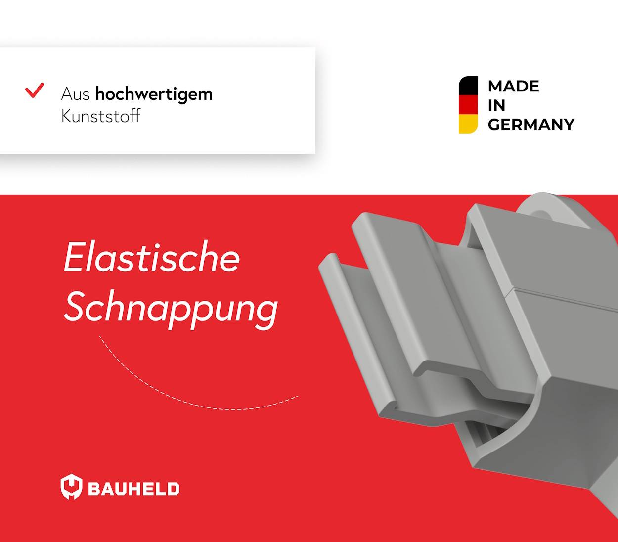 BAUHELD Rollladen Kurbelhalter Höhenverstellbar Weiß