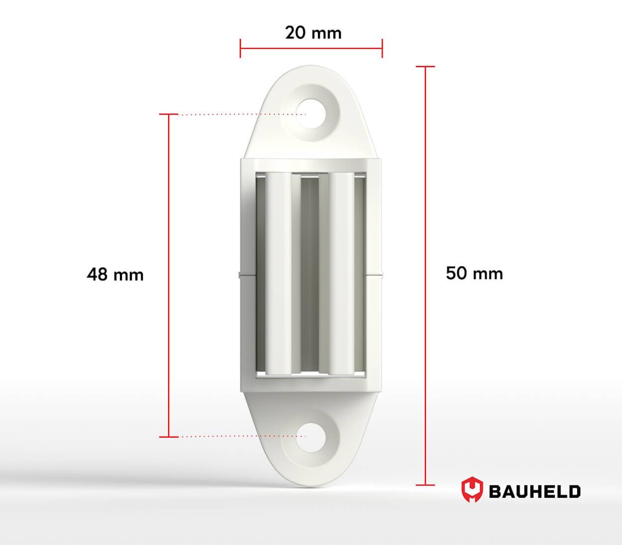 BAUHELD Rollladen Kurbelhalter Höhenverstellbar Weiß