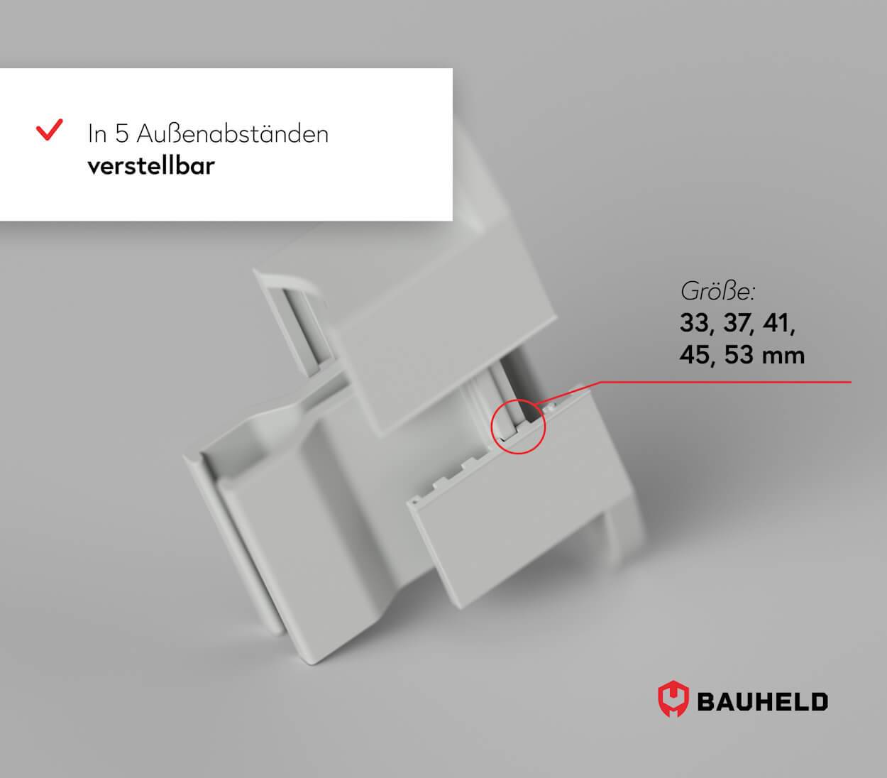 BAUHELD Rollladen Kurbelhalter Höhenverstellbar Weiß