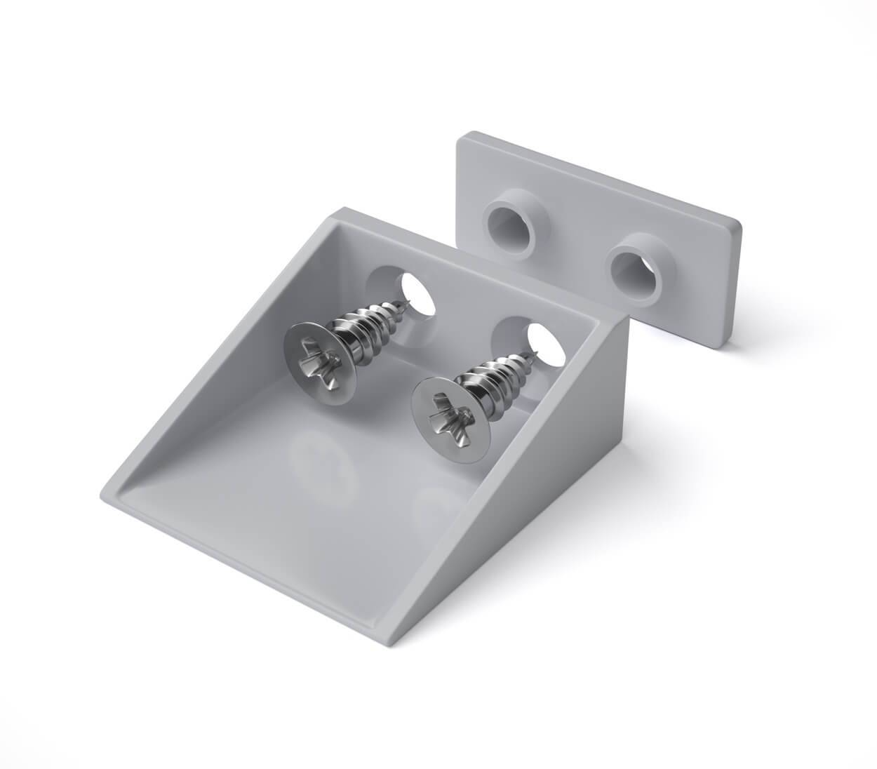 BAUHELD Rollladen Anschlagwinkel 40mm Hellgrau 8 Stück