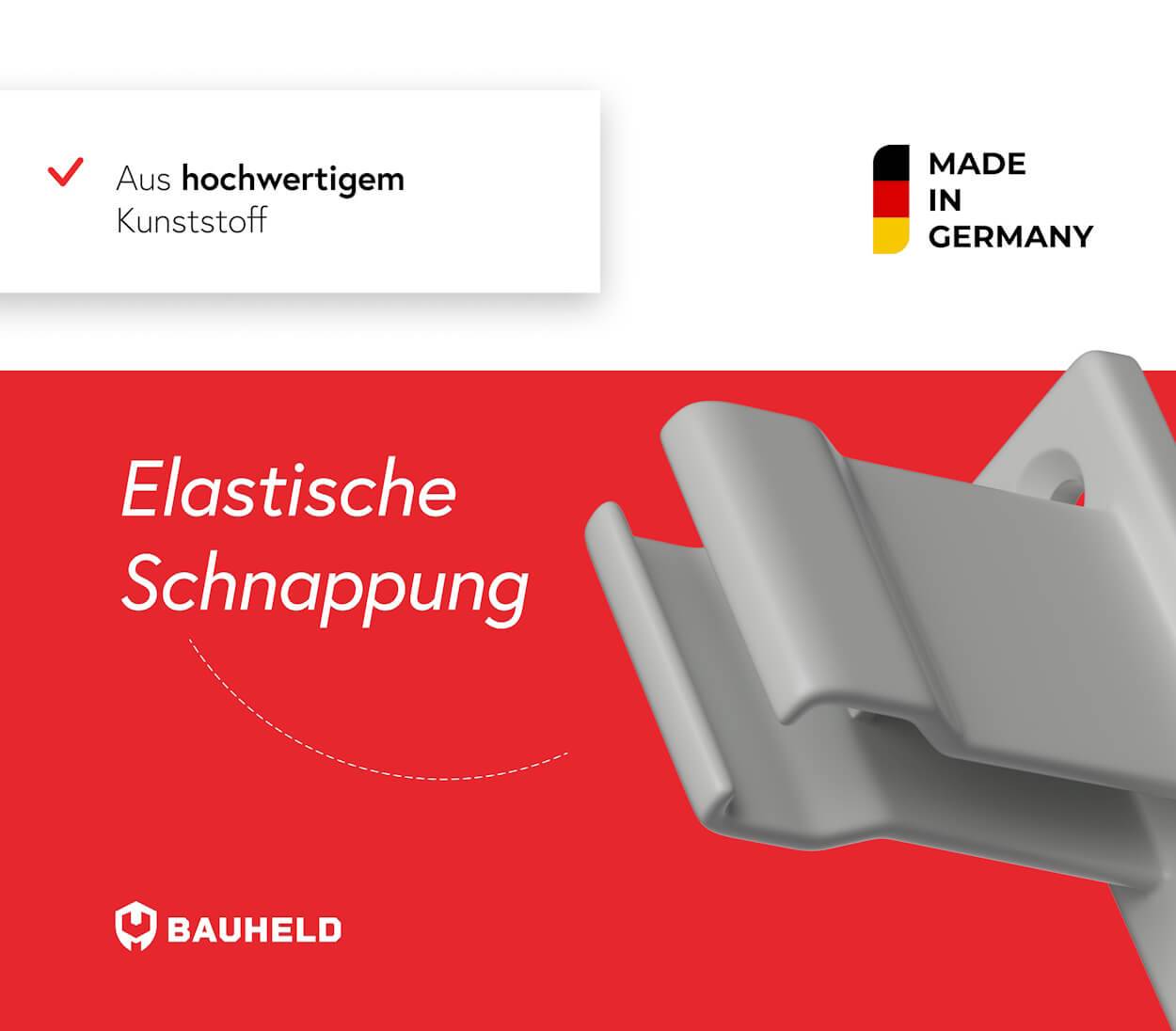 BAUHELD Rollladen Anschlagwinkel 40mm Hellgrau 8 Stück