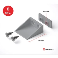 BAUHELD Rollladen Anschlagwinkel 40mm Hellgrau 8 Stück BAUHELD Rollladen Anschlagwinkel 40mm Hellgrau 8 Stück