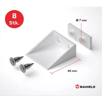 BAUHELD Rollladen Anschlagwinkel 40mm Weiß 8 Stück BAUHELD Rollladen Anschlagwinkel 40mm Weiß 8 Stück