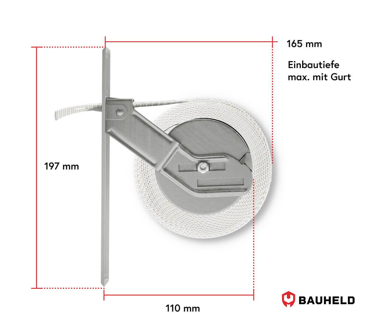 BAUHELD Rollladen Gurtwickler Unterputz 160mm Maxi Mit Abdeckplatte