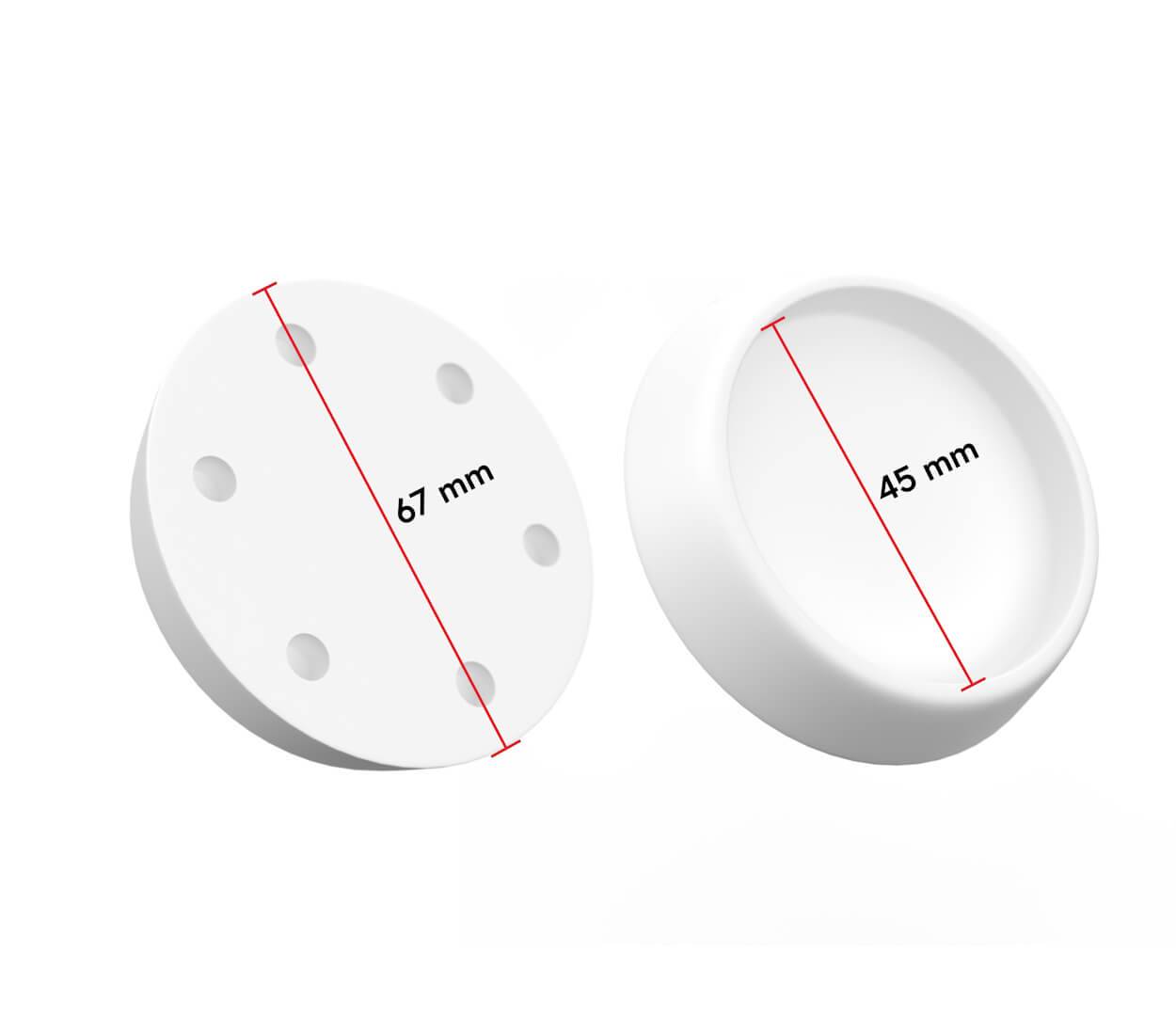 BAUHELD Gummifüße Schwingungsdämpfer 67 x 60 mm 4 Stück Weiß