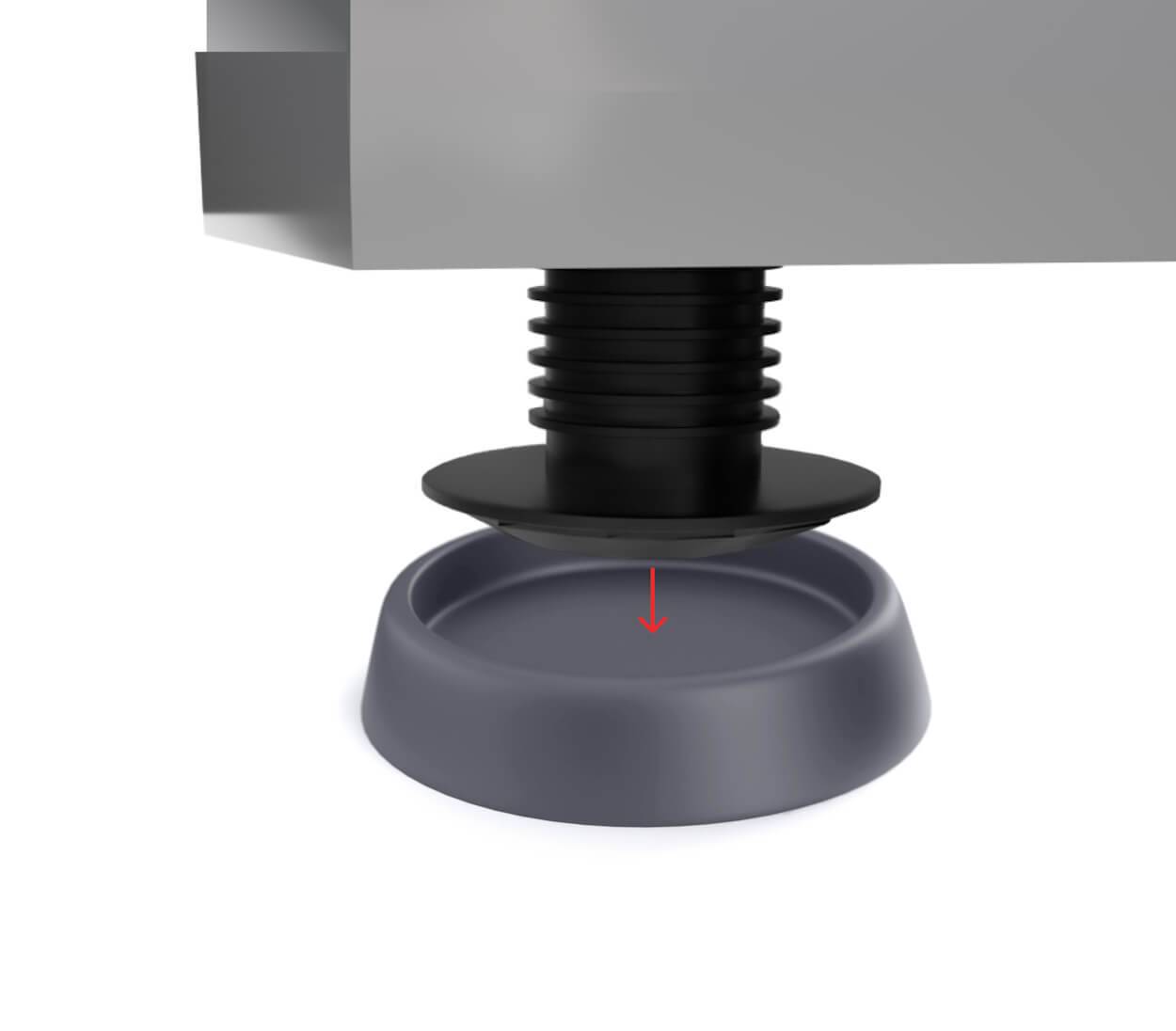 BAUHELD Gummifüße Schwingungsdämpfer 67 x 60 mm 4 Stück Schwarz