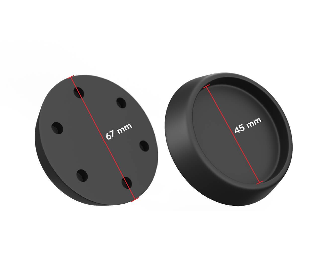 BAUHELD Gummifüße Schwingungsdämpfer 67 x 60 mm 4 Stück Schwarz