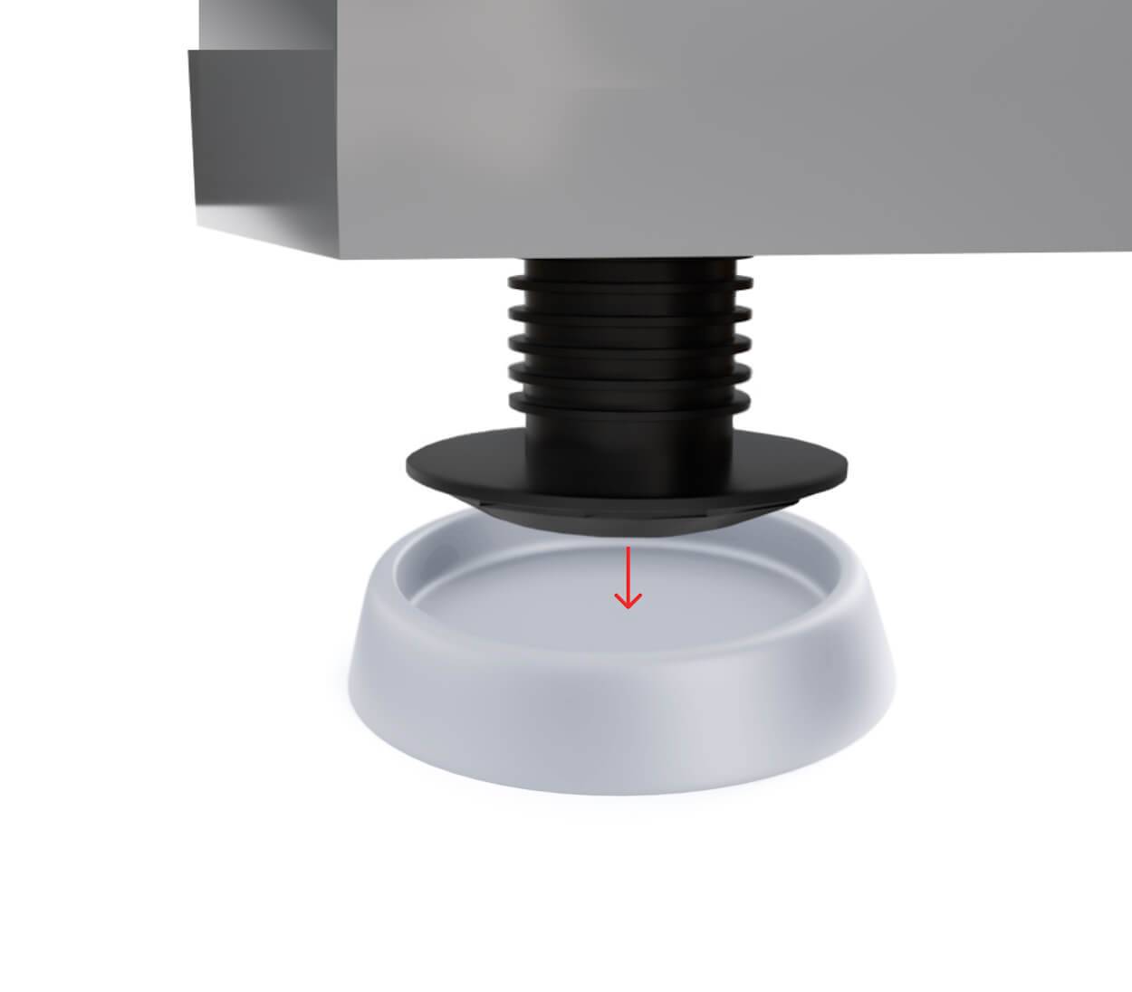 BAUHELD Gummifüße Schwingungsdämpfer 67 x 60 mm 4 Stück Hellgrau