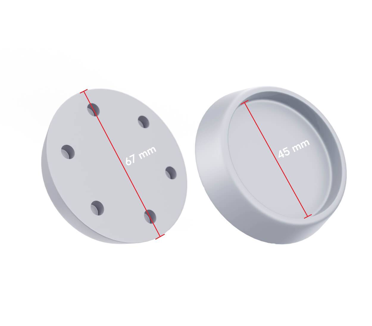 BAUHELD Gummifüße Schwingungsdämpfer 67 x 60 mm 4 Stück Hellgrau