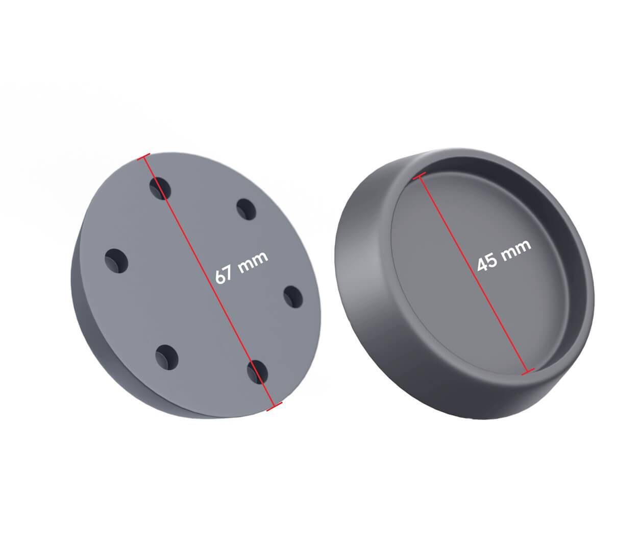 BAUHELD Gummifüße Schwingungsdämpfer 67 x 60 mm 4 Stück Dunkelgrau