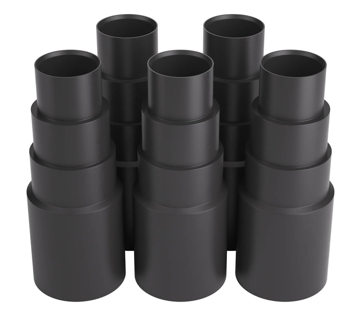 BAUHELD Staubsaugeradapter Schwarz 5 Stück