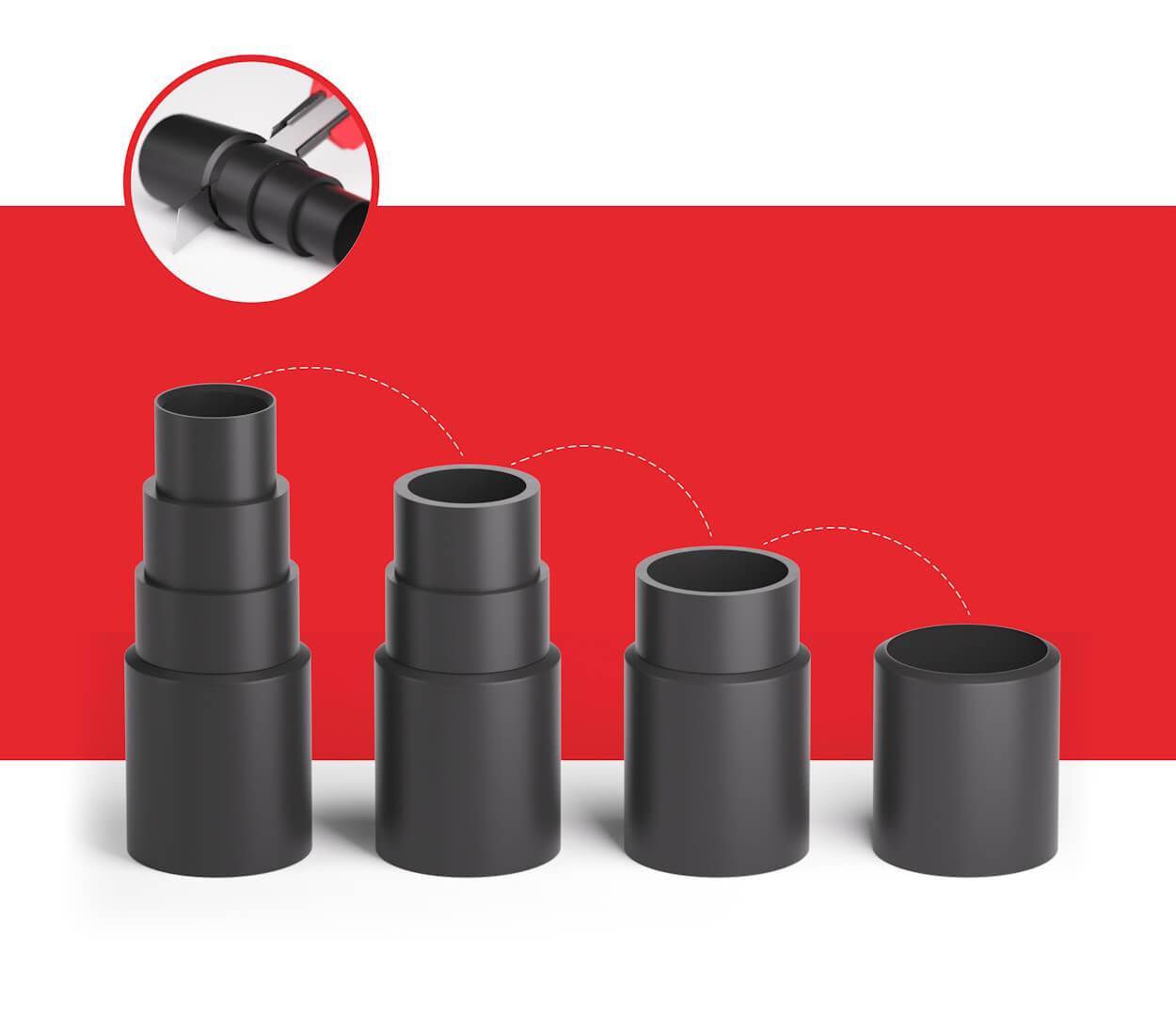 BAUHELD Staubsaugeradapter Hellgrau 3 Stück