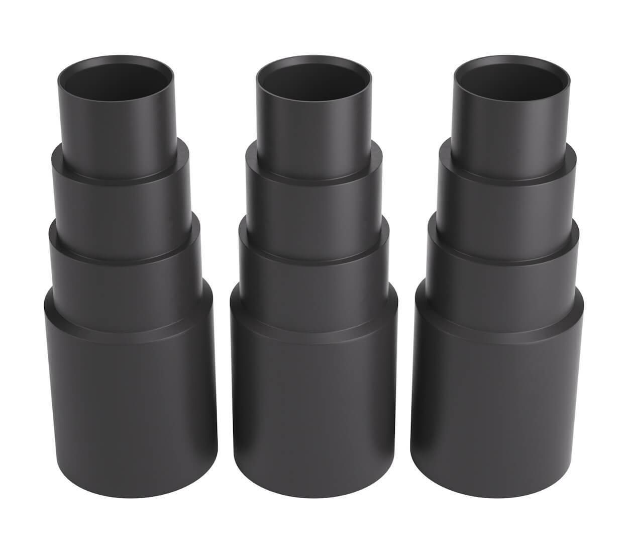 BAUHELD Staubsaugeradapter Schwarz 3 Stück