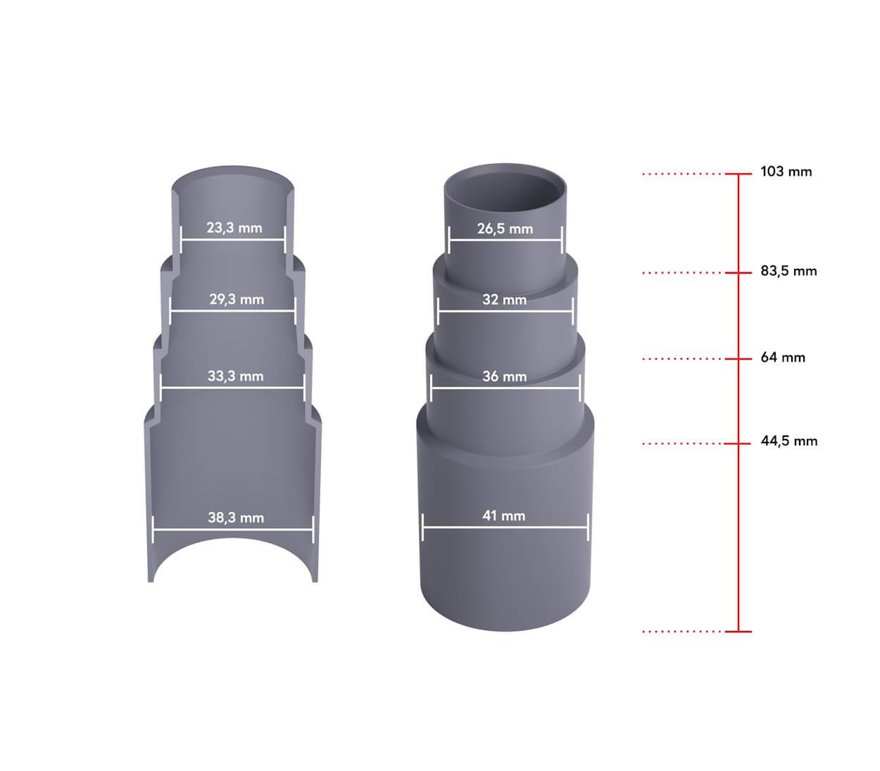 BAUHELD Staubsaugeradapter Dunkelgrau 1 Stück