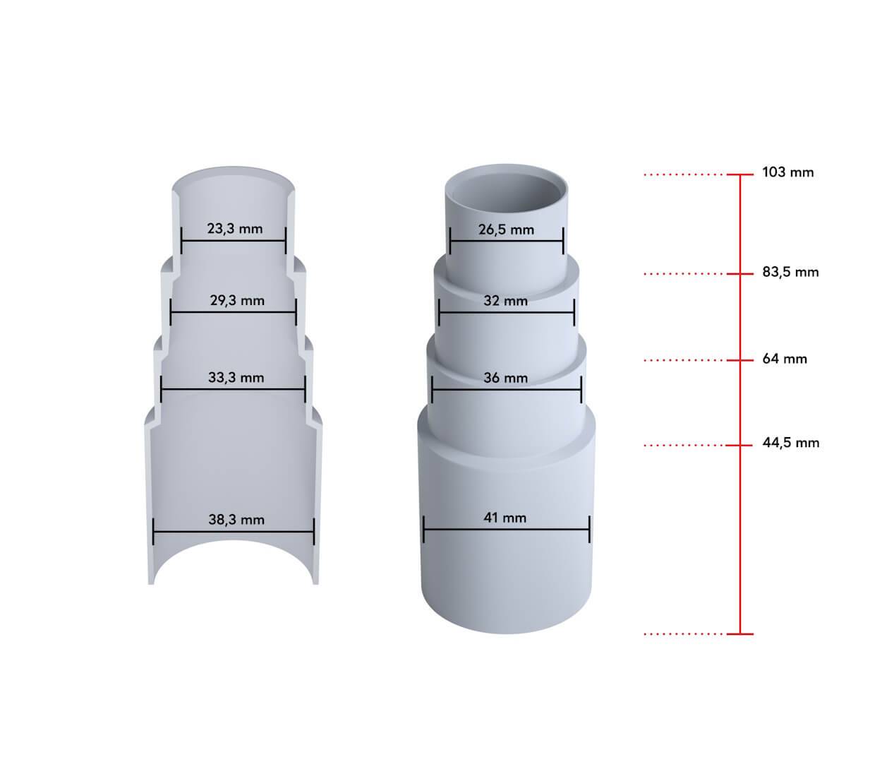 BAUHELD Staubsaugeradapter Hellgrau 1 Stück