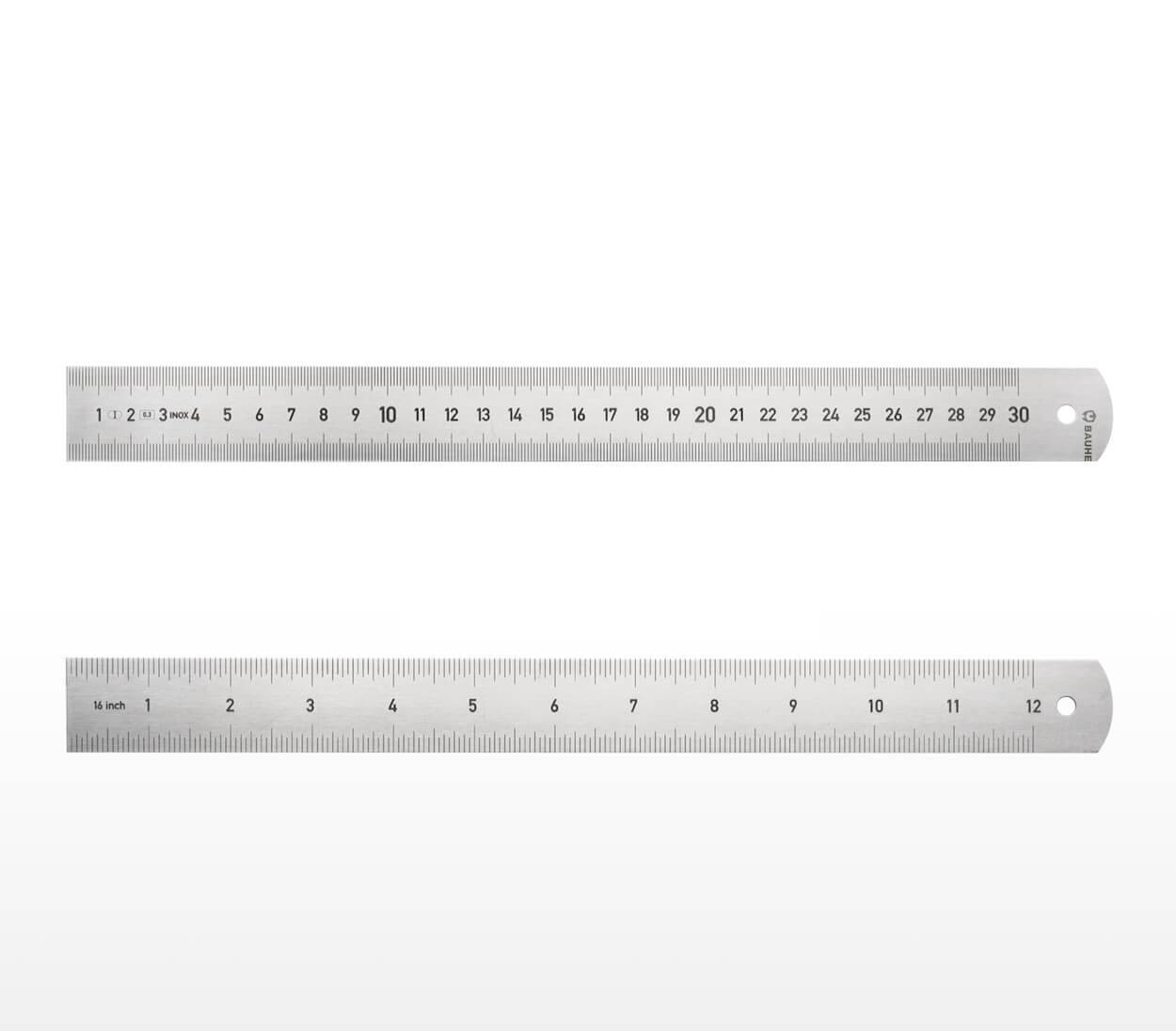 BAUHELD Stahllineal 300 mm Edelstahl Genauigkeitsklasse Eg 1