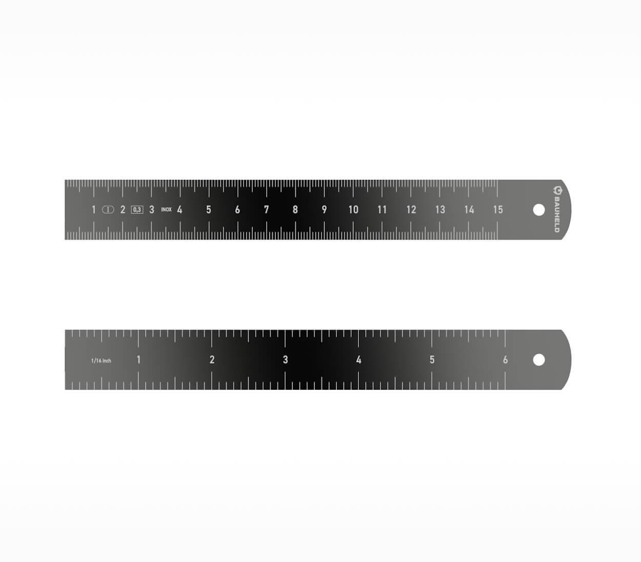 BAUHELD Alulineal 150 mm Aluminium Genauigkeitsklasse Eg 1
