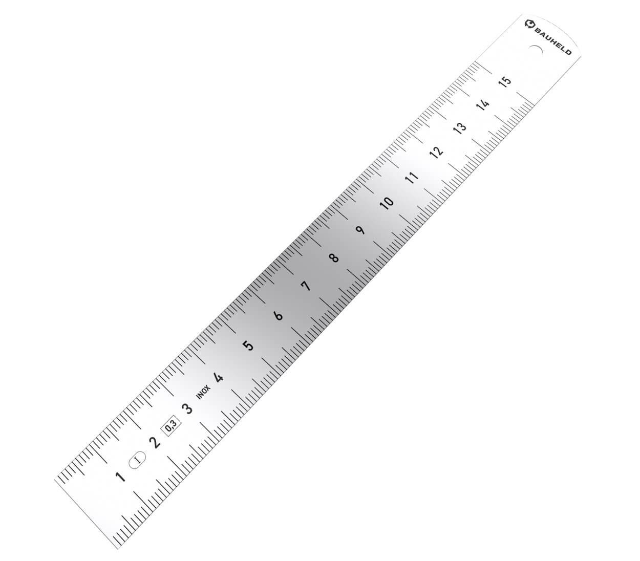 BAUHELD Stahllineal 150 mm Edelstahl Genauigkeitsklasse Eg 1