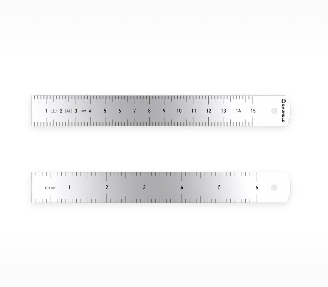 BAUHELD Stahllineal 150 mm Edelstahl Genauigkeitsklasse Eg 1