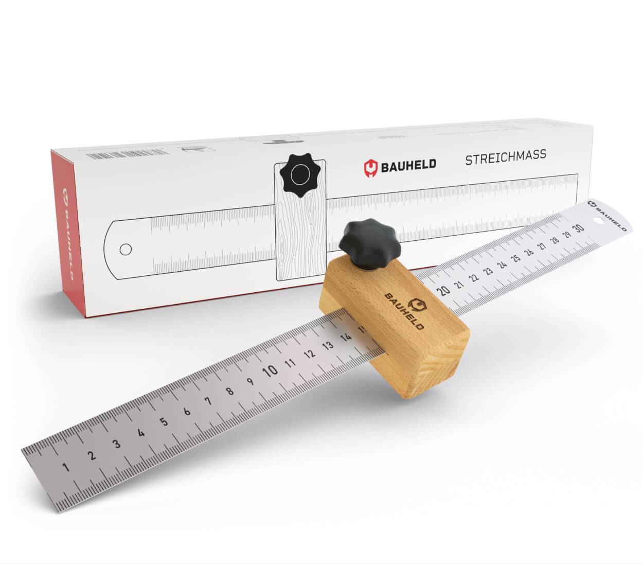 BAUHELD Streichmaß 300 mm Genauigkeitsklasse Eg 1