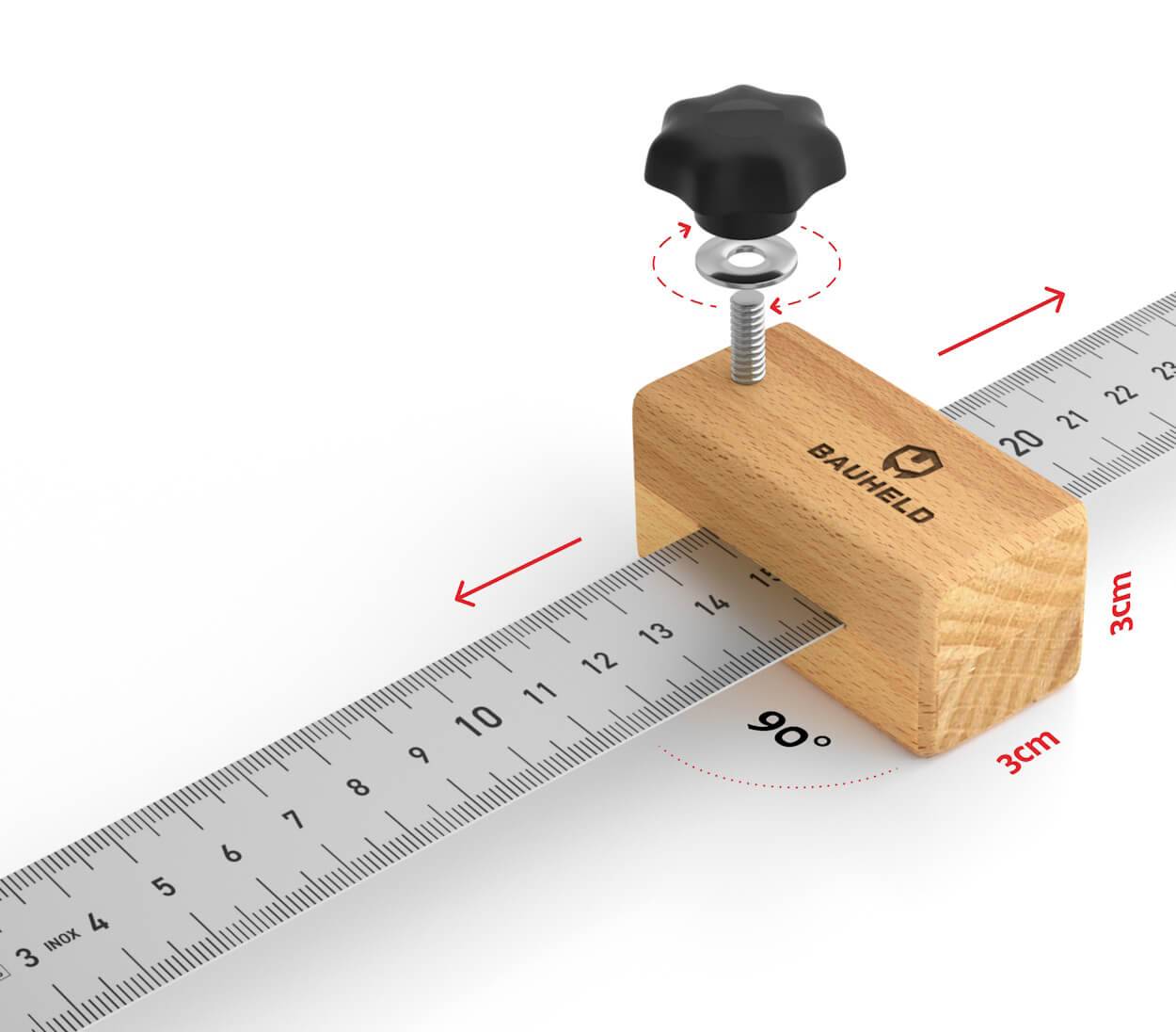 BAUHELD Streichmaß 300 mm Genauigkeitsklasse Eg 1