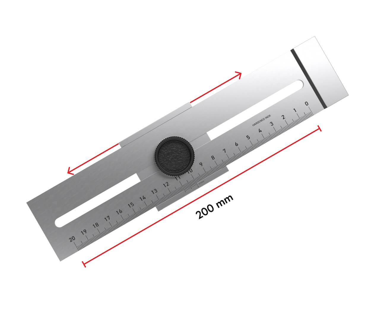 BAUHELD Streichmaß Metall 200 mm