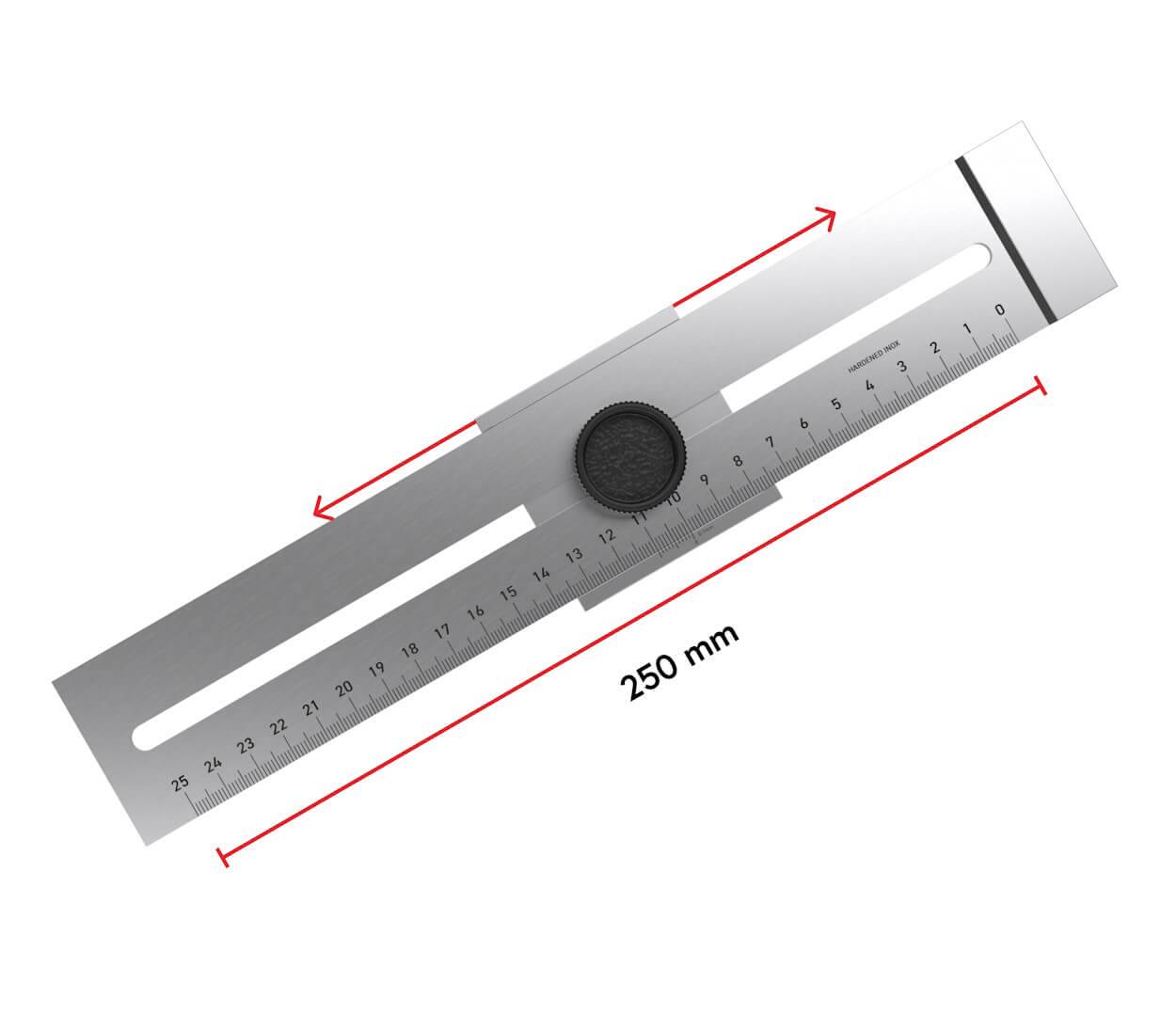 BAUHELD Streichmaß Metall 250 mm