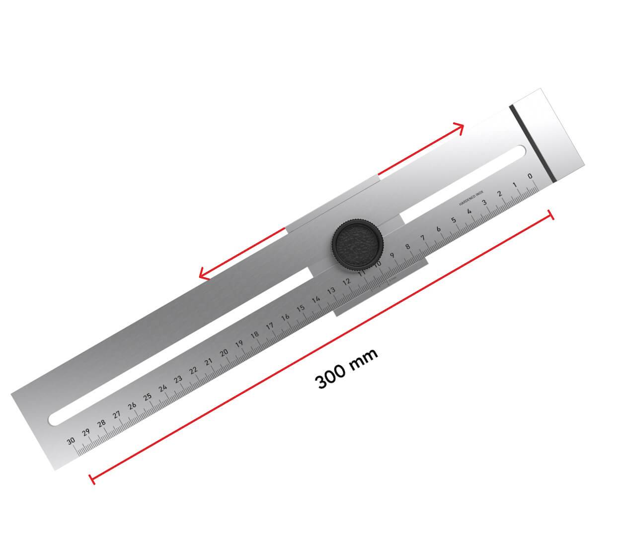 BAUHELD Streichmaß Metall 300 mm