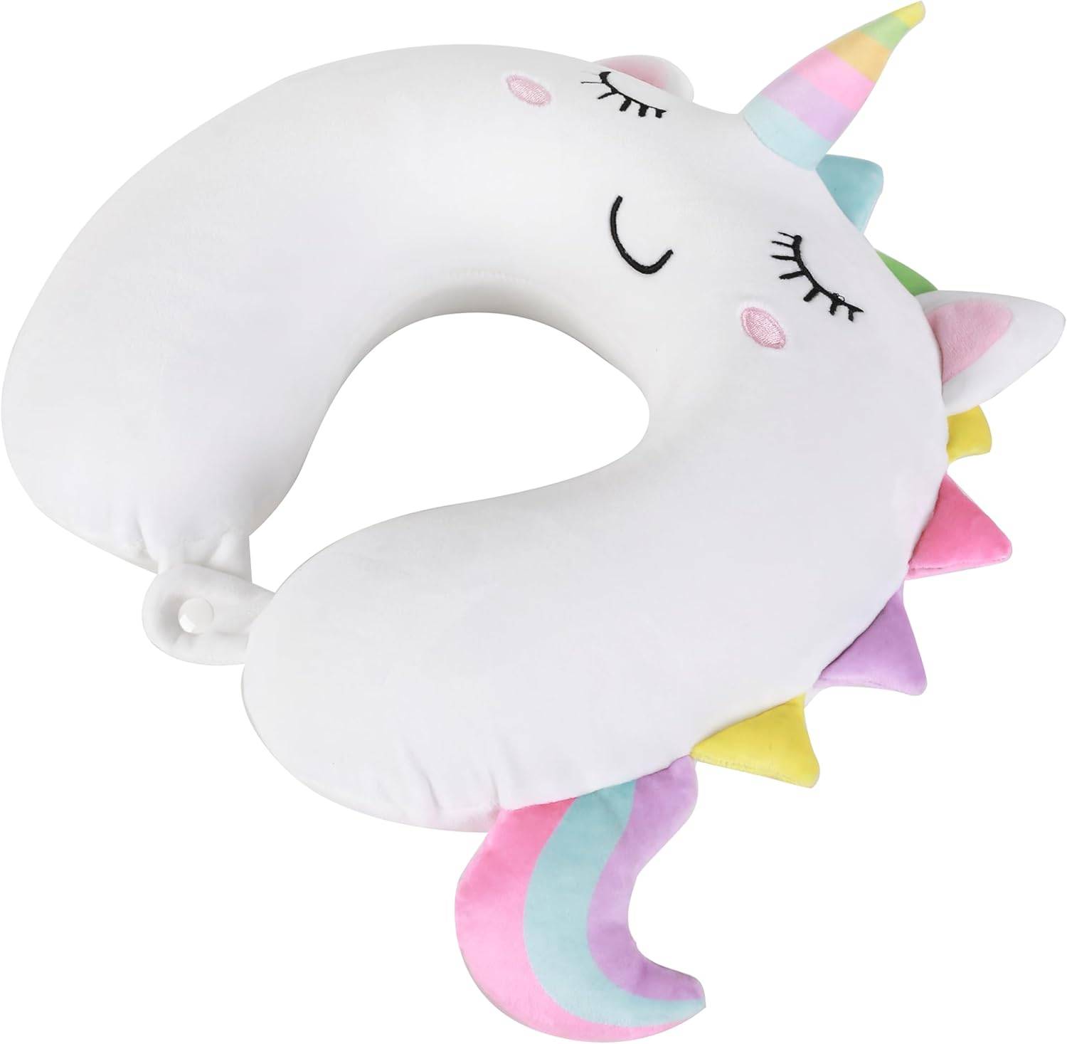 I-TOTAL® Reisekissen Nackenkissen weich für Nackenstützen Motiv Einhorn