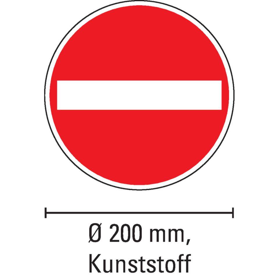 Verkehrszeichen Verbot der Einfahrt, Nr.267, Kunststoff, Ø 200mm