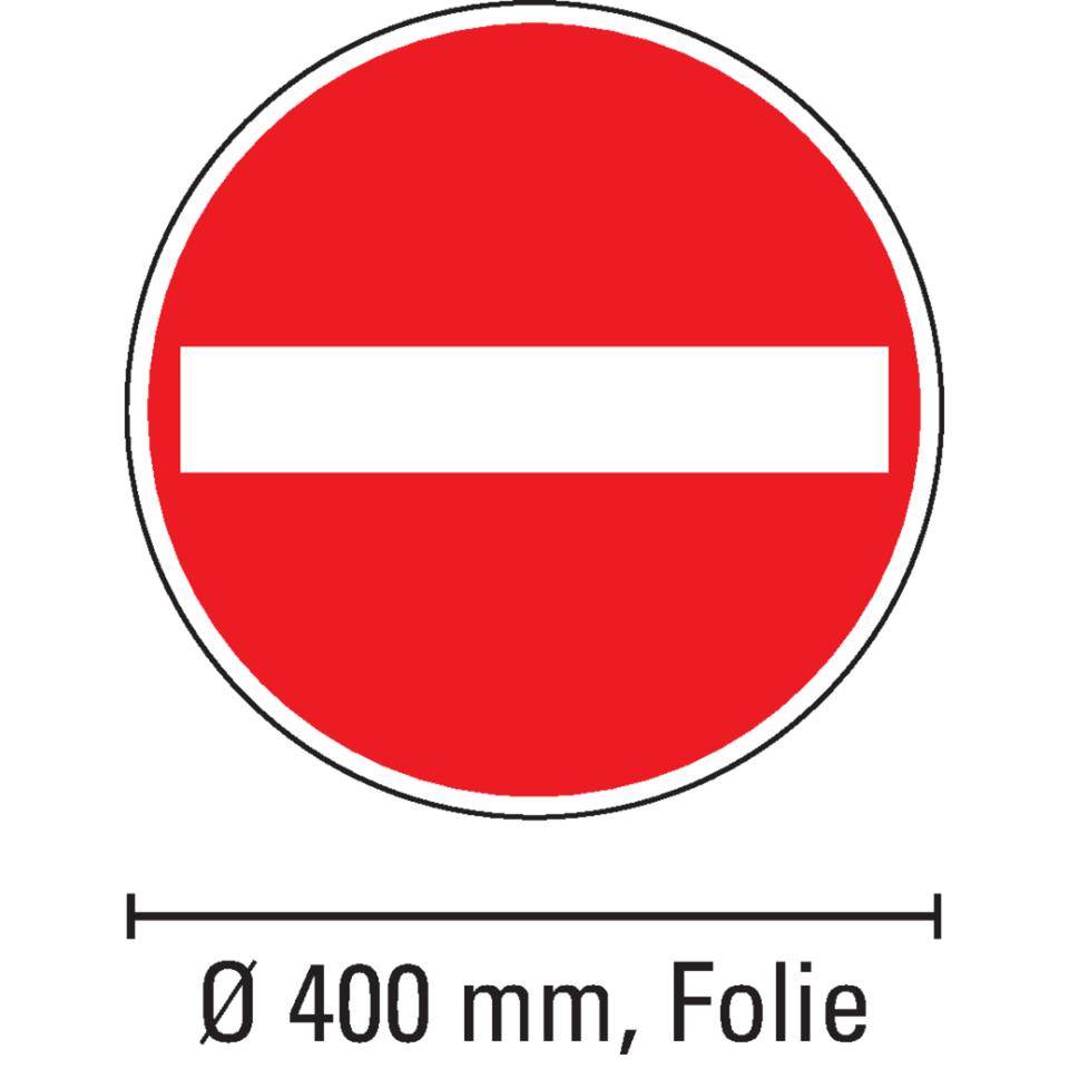 Verkehrszeichen Verbot der Einfahrt, Nr.267, Polyesterfolie, selbstklebend, Ø400mm